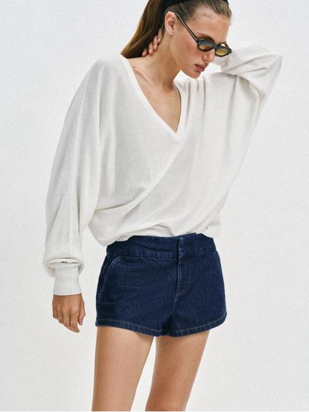 NWT Zara Dark Blue Denim Short Shorts